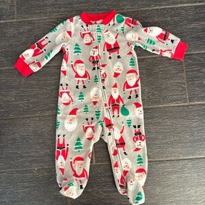 Carters Zip-up Fleece Christmas Sleeper - size 6 month